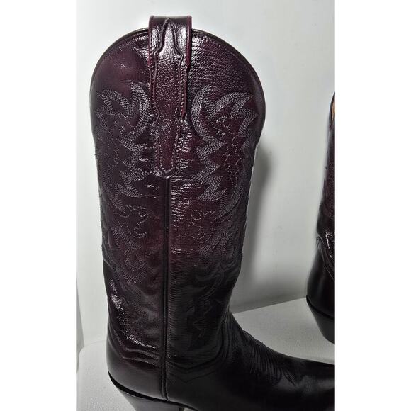 Dan Post Milwaukee Men\'s Size 6.5 Black Cherry Leather Western Boots Snip Toe main image 9
